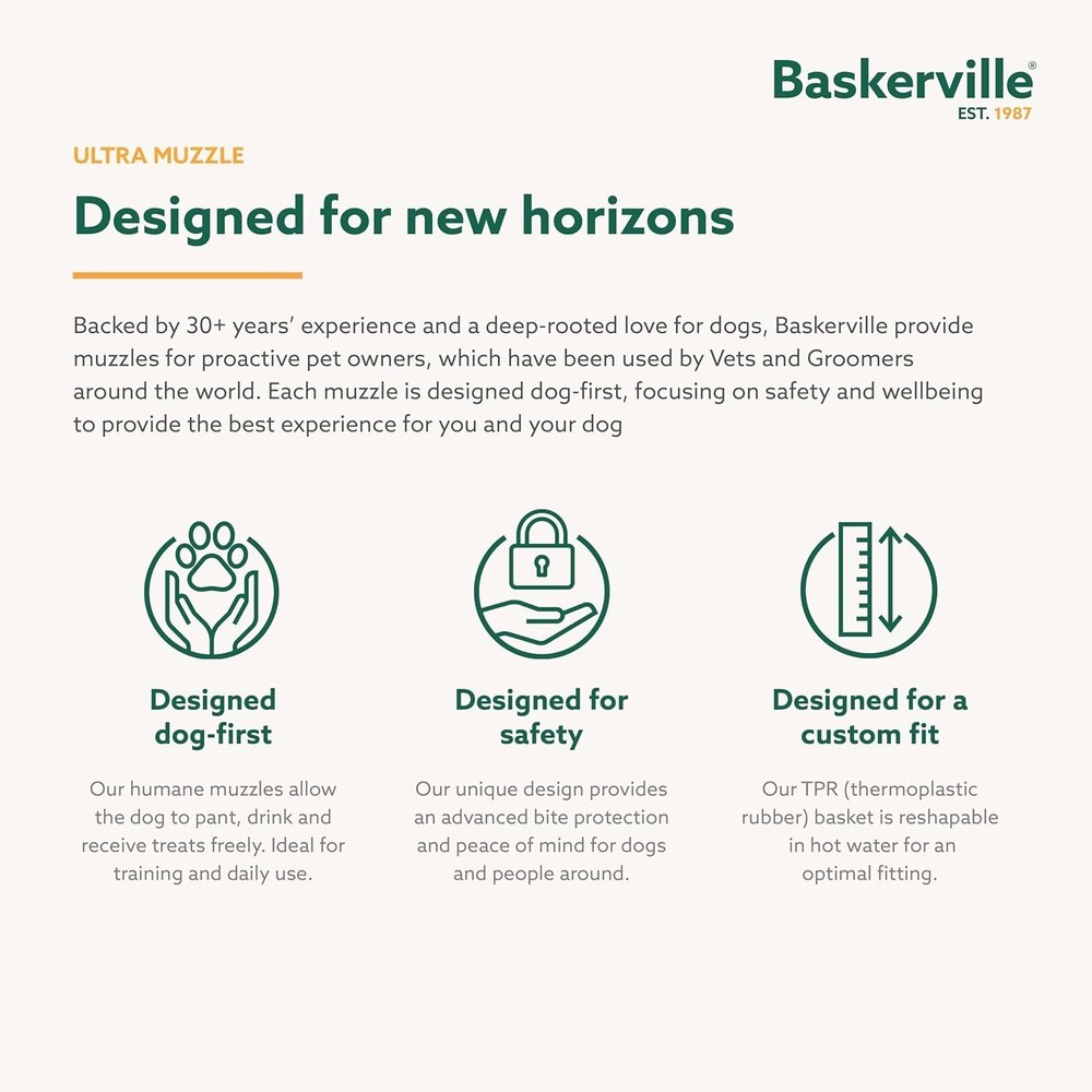 Ultra Muzzle Size 4 for Medium Dogs - Humane Design, Allows Panting & Drinking