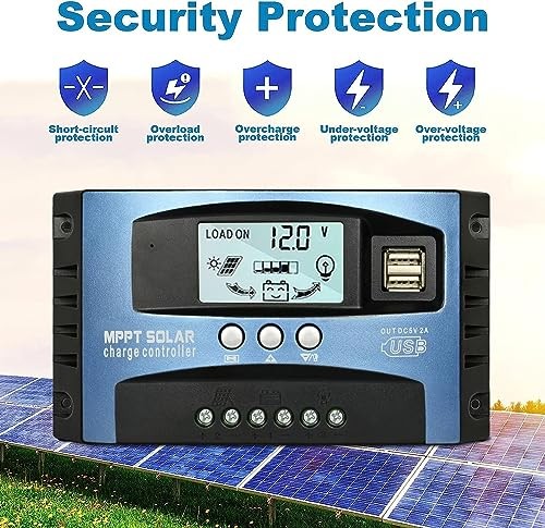 [Upgraded] 30A MPPT Solar Charge Controller, 12V/ 24V Solar Panel 30A MPPT-Blue