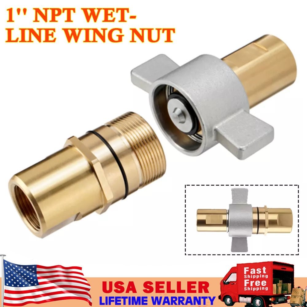 1" NPT Wet-Line Wing Nut Hydraulic Quick Disconnect Coupler / Coupling Set