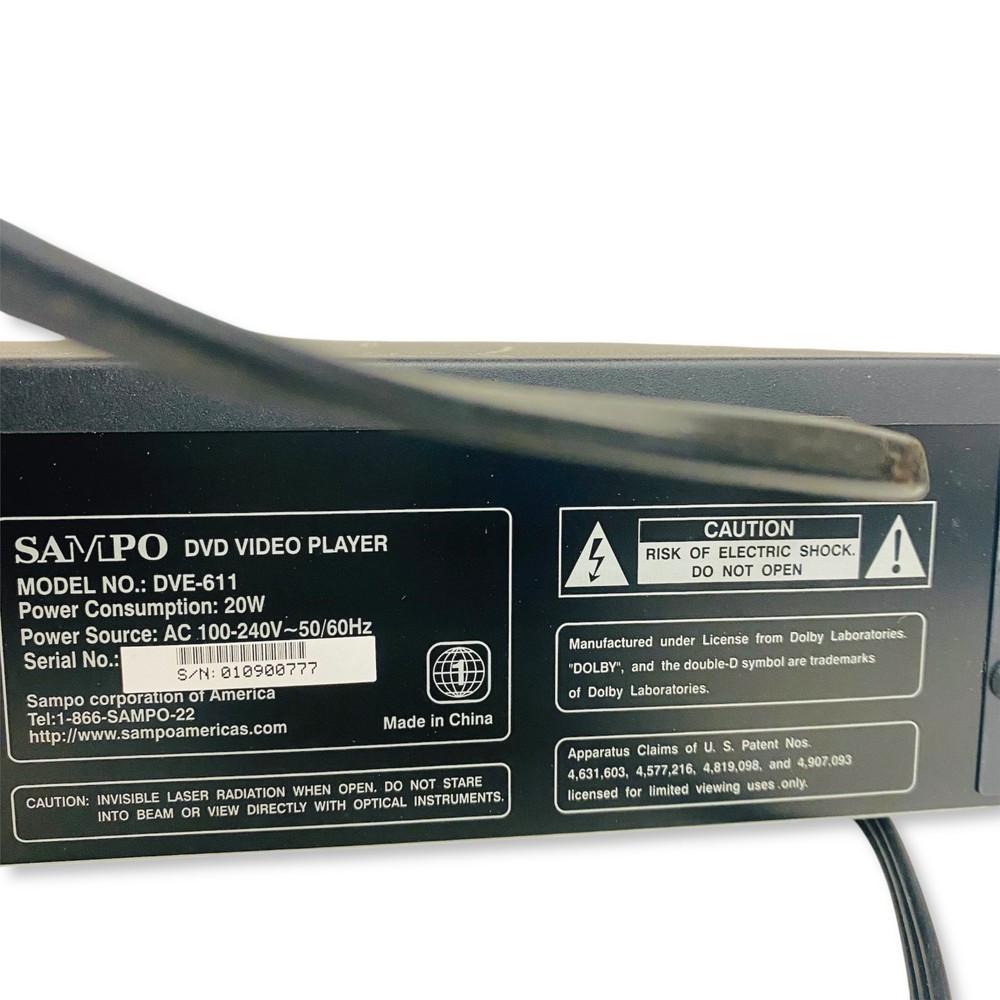 Sampo DVE-611 DVD SVCD VCD CD Player, Tested