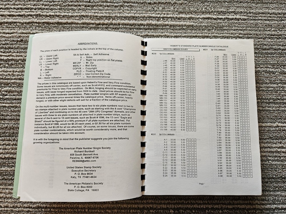 2003 Hebert's Standard Plate Number Single Catalogue
