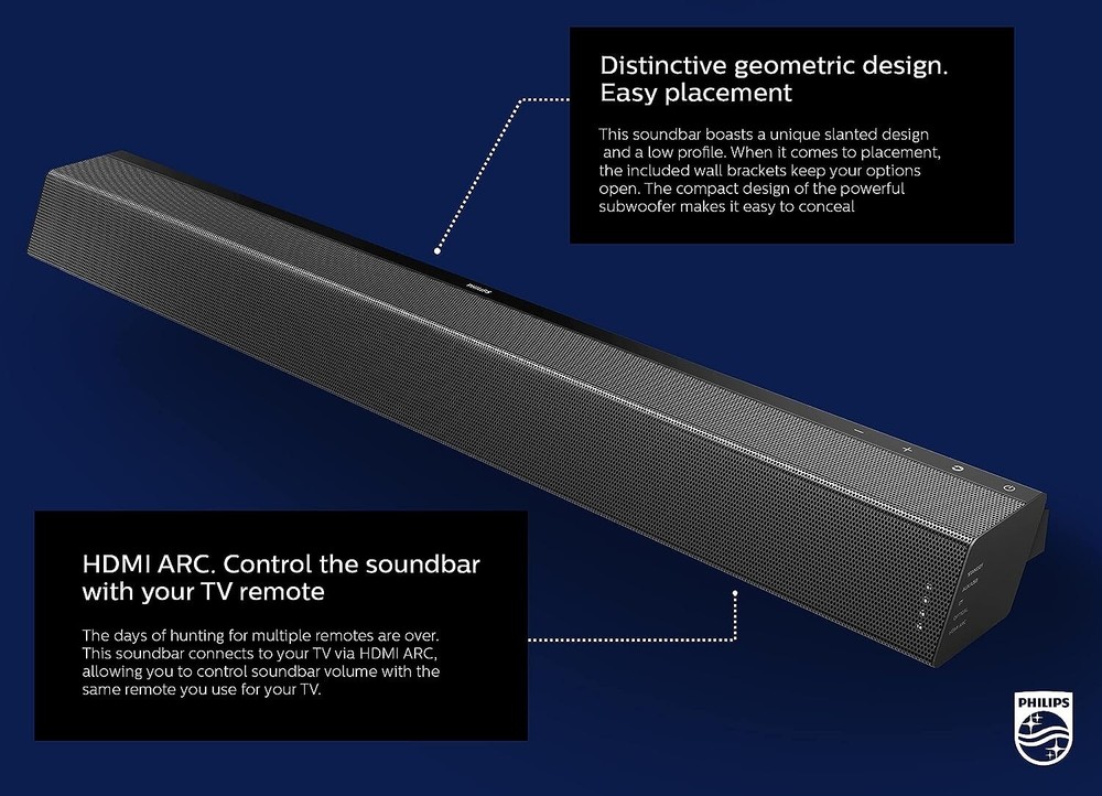 Philips Audio Performance Soundbar Speaker with Wireless Subwoofer - Black
