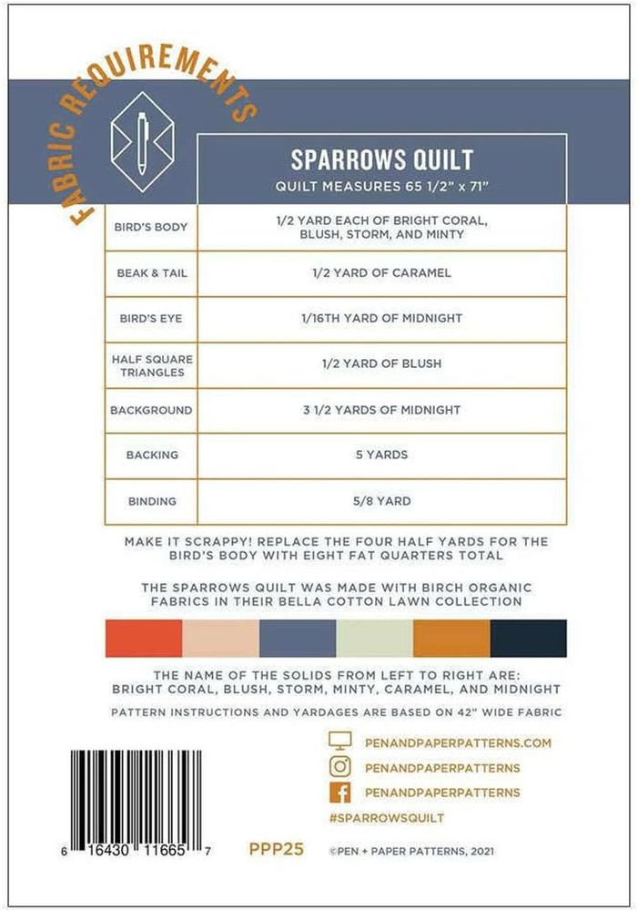 Sparrows Quilt Pattern
