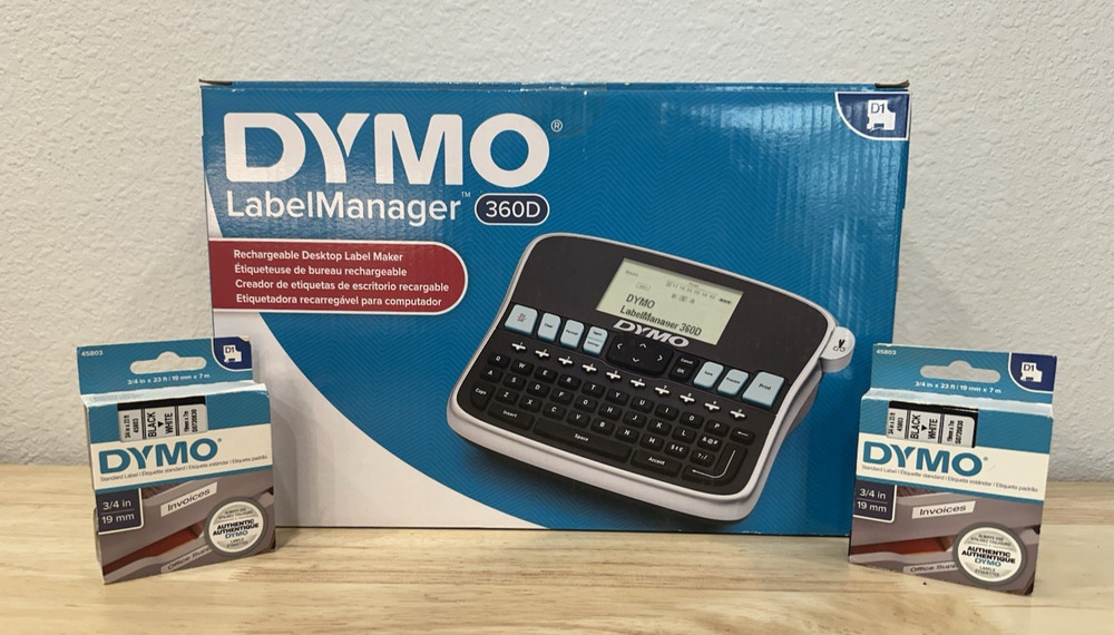 New Sealed   DYMO LabelManager 360D Rechargeable Label Maker plus 2 Boxes Labels