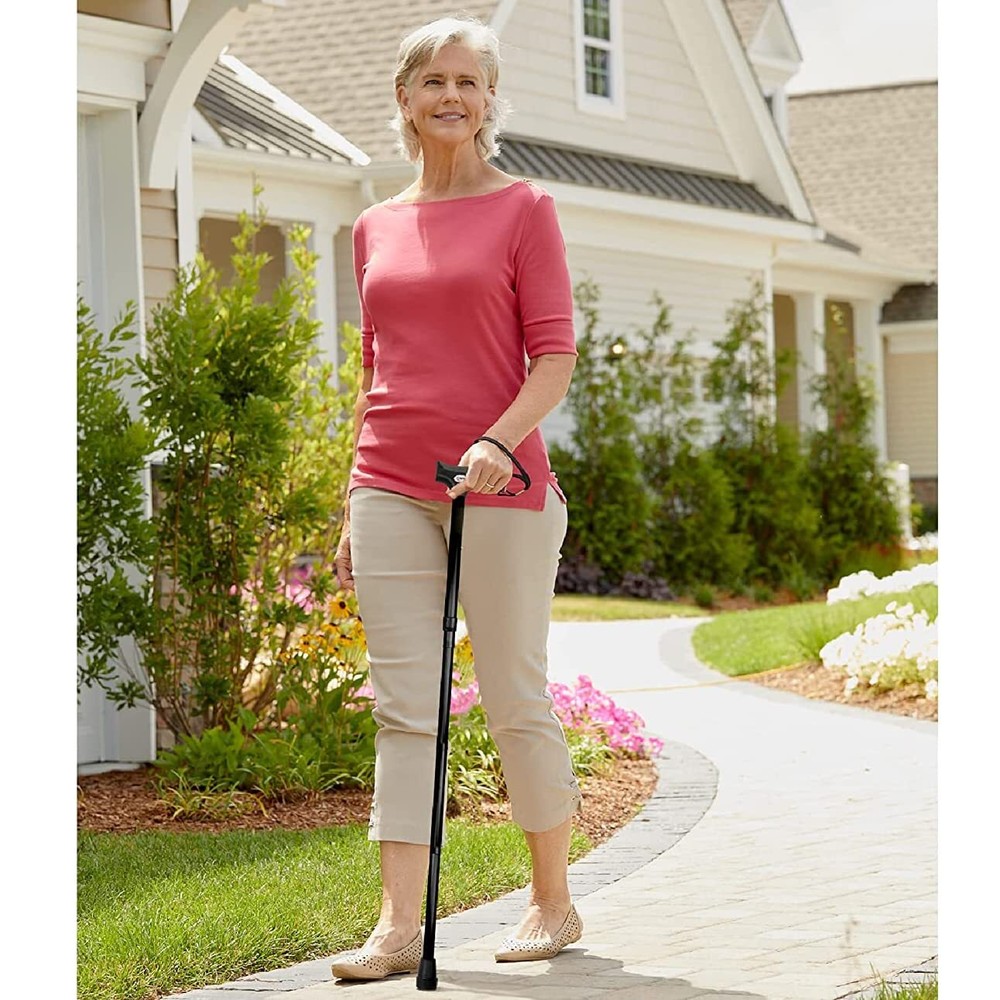 ProBasics Black Adjustable Folding Cane Durable and Portable