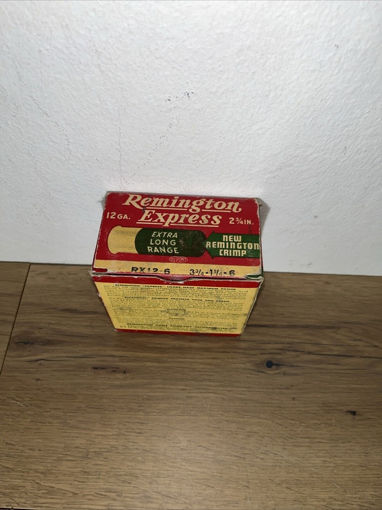 Vintage Remington Express Extra Long Range 16 GA. Shot Shells, Empty Ammo Box