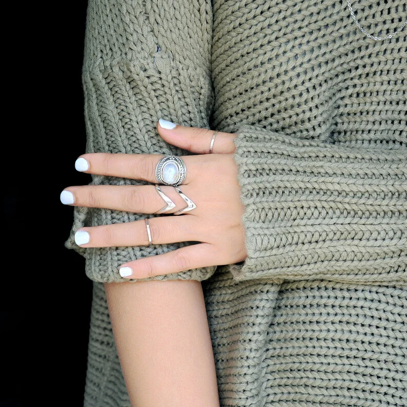 Adjustable Ring 925 Sterling silver Band &Statement Ring Handmade Ring All Size
