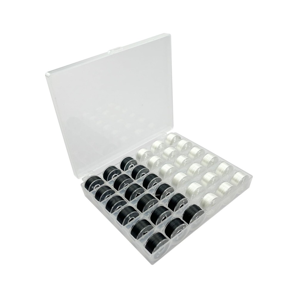 Sewing Machine Bobbins Box 36 Slots Empty Spools Boxes Plastic Case Storage