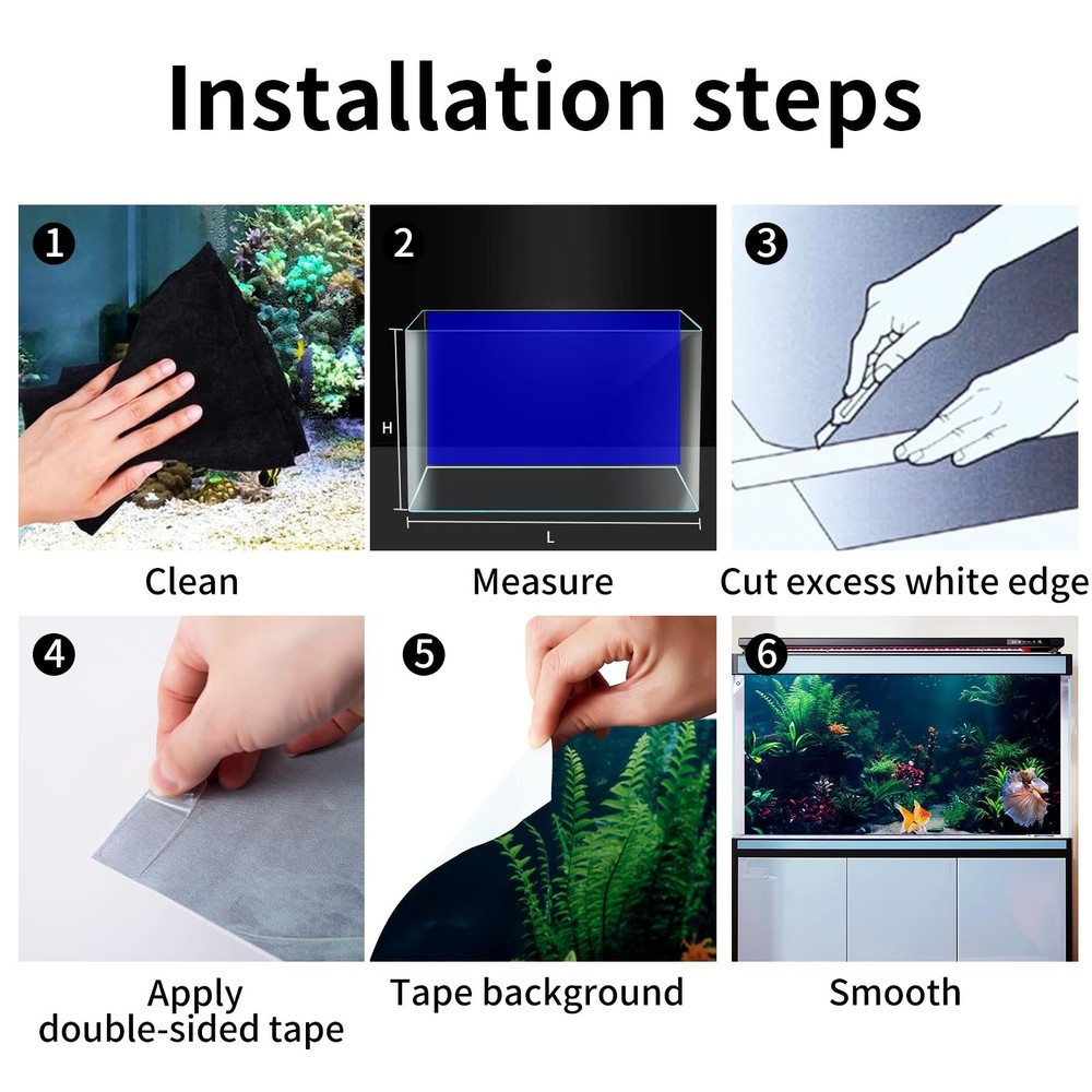 COMSUN 3 Pack Aquarium Background, 48x18 inches Polyester Aquarium Background...