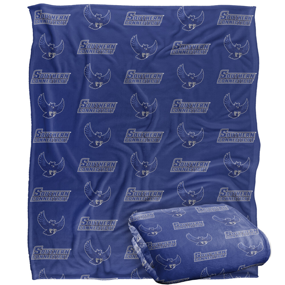 Southern Connecticut State University Logo Pattern Silky Touch Throw Blanket