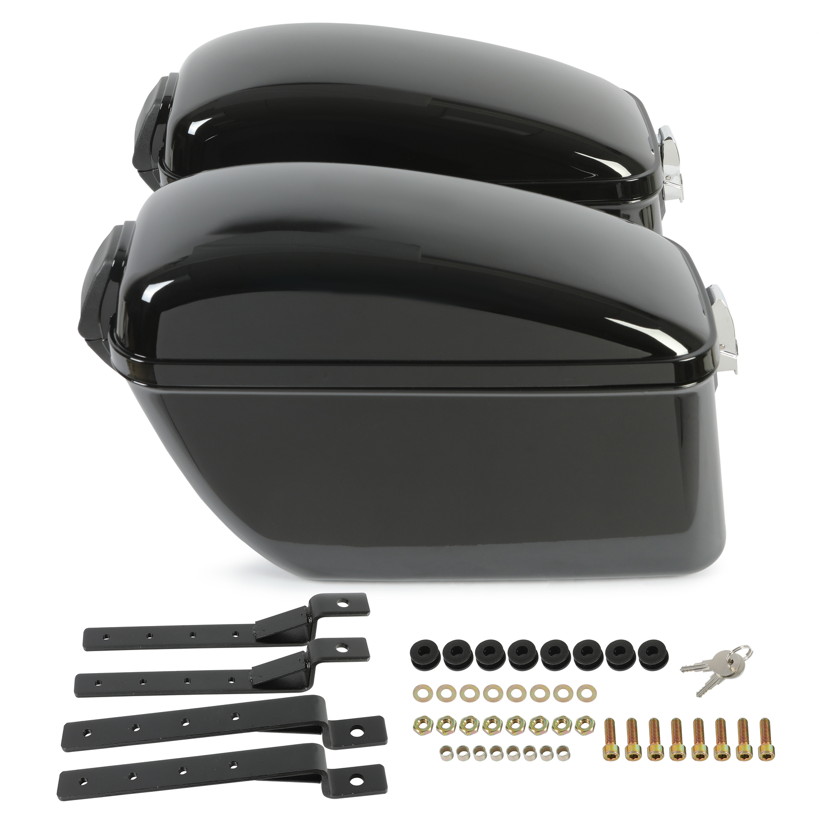 Large Hard Saddlebags Saddle Bag Motorcycle For Harley Sportster Softail Honda