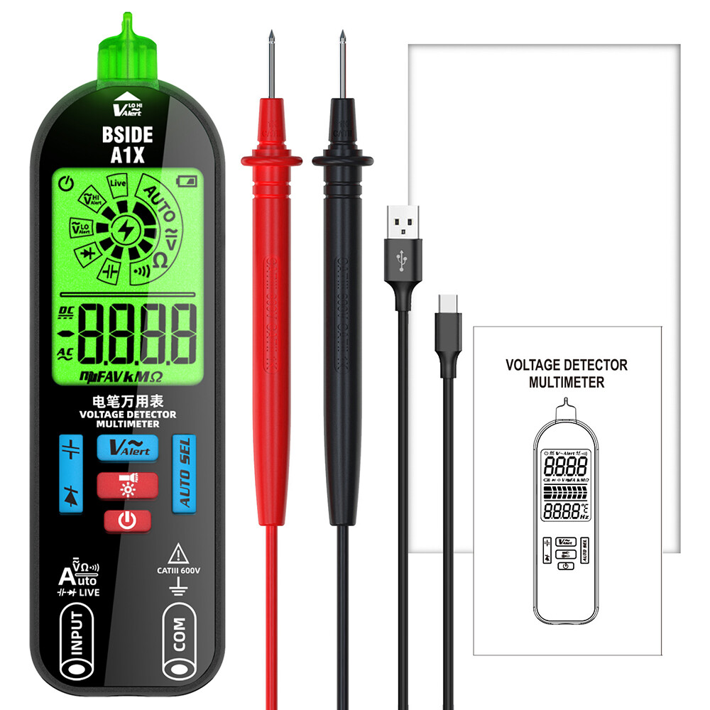 A1X Digital LCD Multimeter DC/AC Voltage Tester Resistance Meter with Flashlight