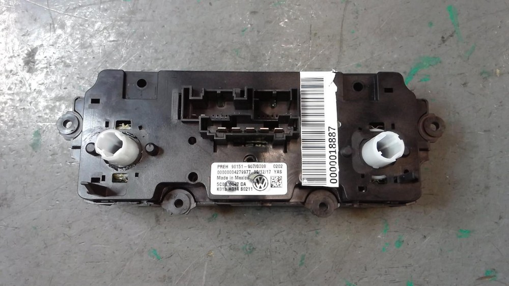 VOLKSWAGEN JETTA Heat/AC Controller manual temperature control (single zone), h