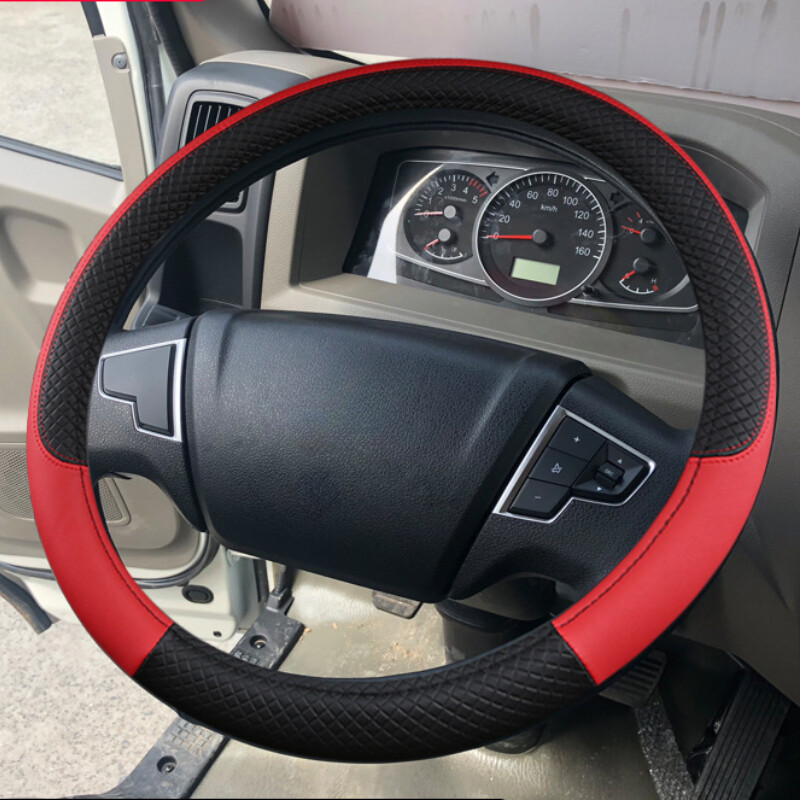 Car Steering Wheel Cover 15" 16" 17" 18" 19" Van Semi Truck Bus Leather Cover