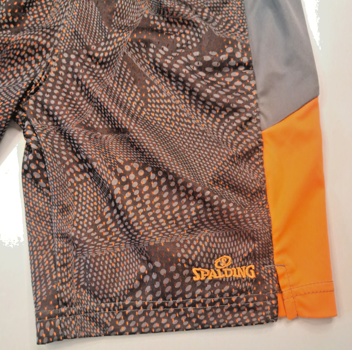 Spalding 2-Pc Athletic Outfit Boys 8 Small Gray Orange Play School