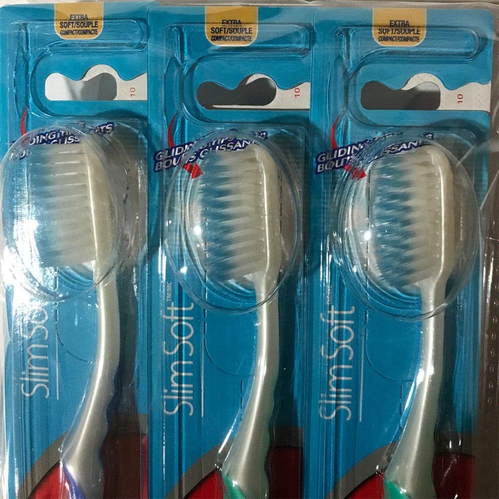 6-Pack Colgate Slim Soft Gliding Tips Toothbrush, Extra Soft, Compact Head