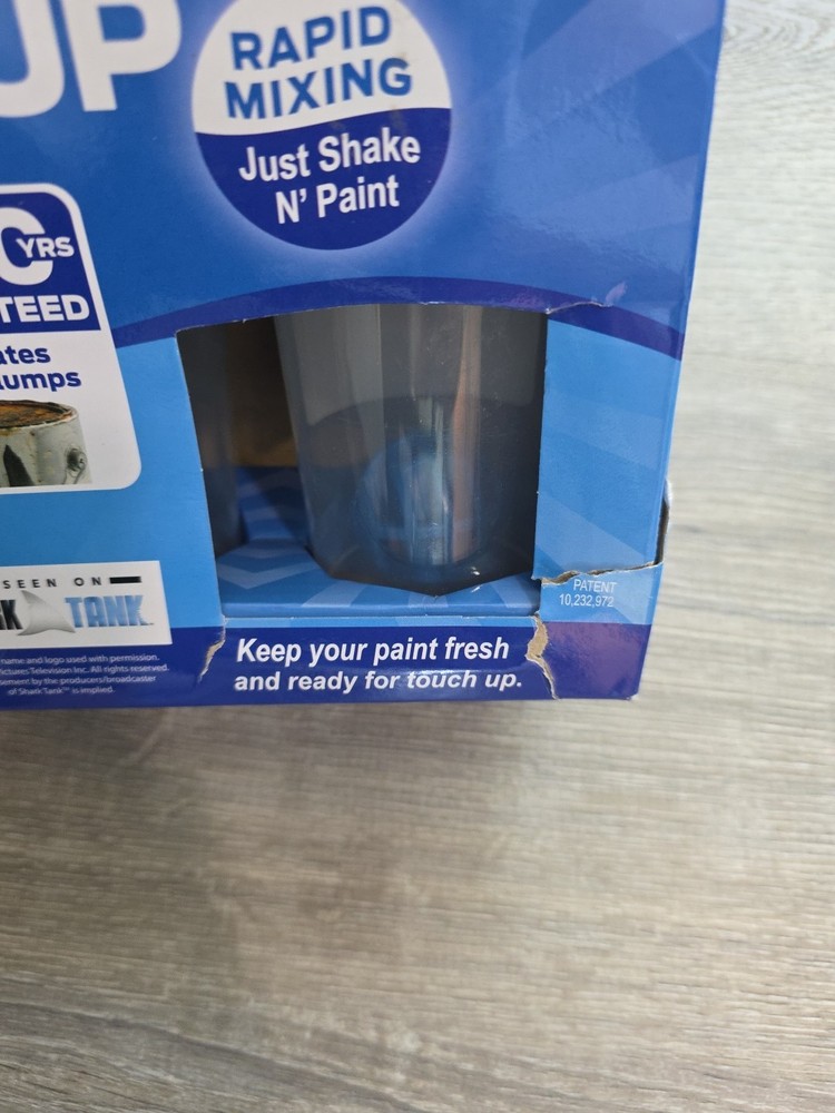 Touch Up Cup Two Pack Paint Storage Solution Recycled Plastic Blue Lid Sticker