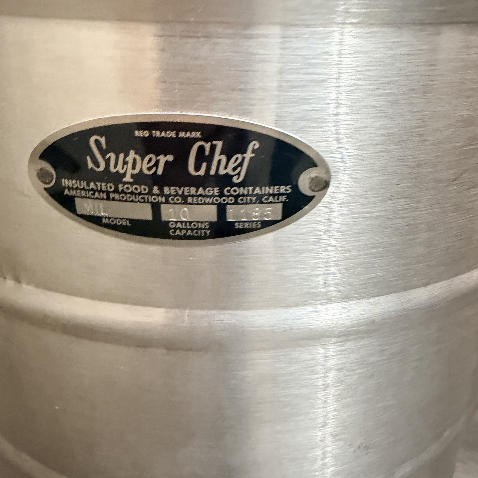 Vintage Super Chef Mil 10 Gallon Insulated Military Beverage Dispenser Container