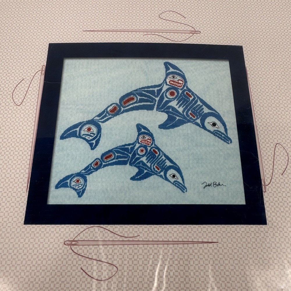 The Stitching Studio Counted Cross Stitch Pattern Dolphins Mother Child DIY