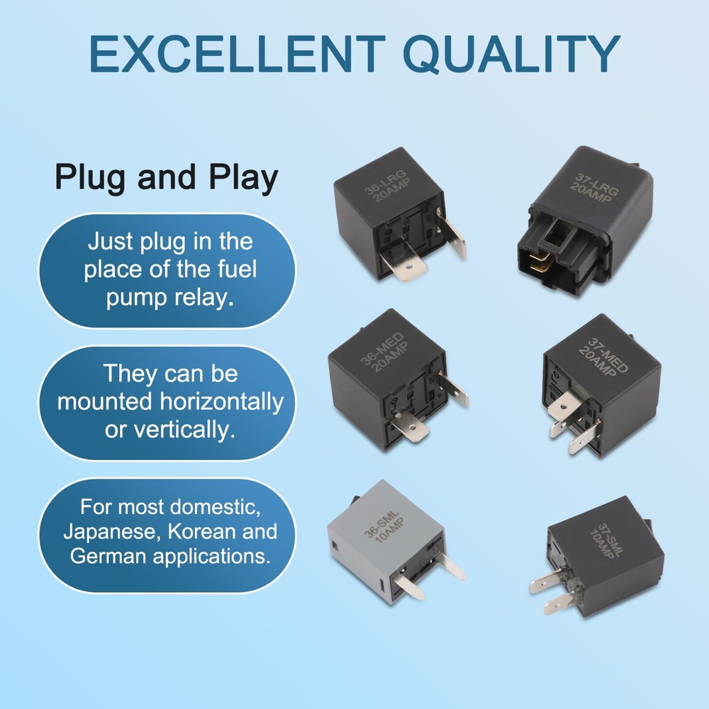 Fuel Pump Relay Bypas Master Kit (6 Pcs ) replace for 9038