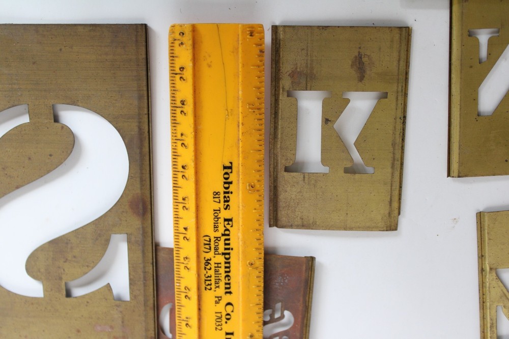 Antique Large Brass Reese's Stencils Lot