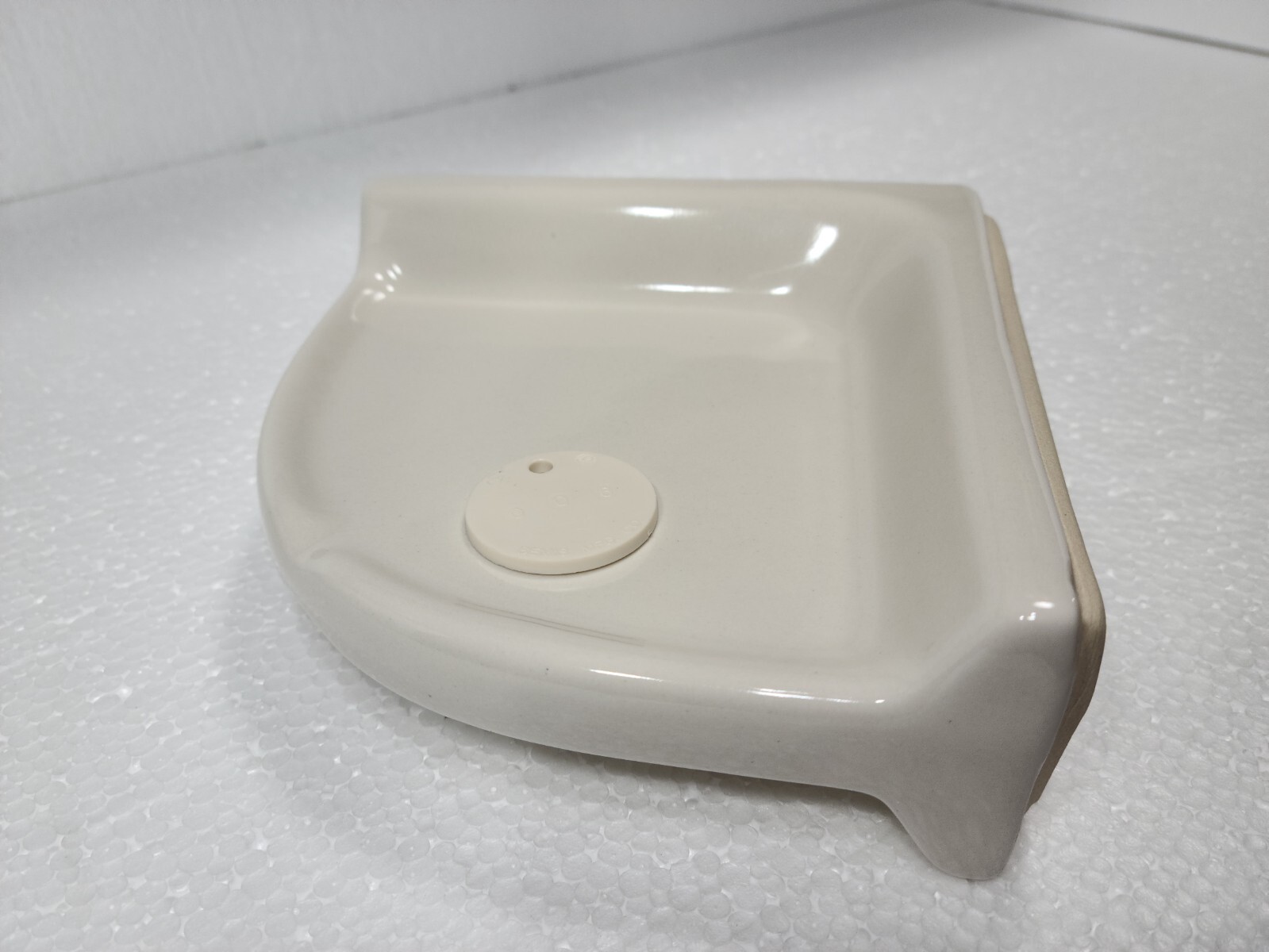 Beige Almond Bone Ceramic Shower Corner Tray Soap Dish Shampoo Holder Color 0135
