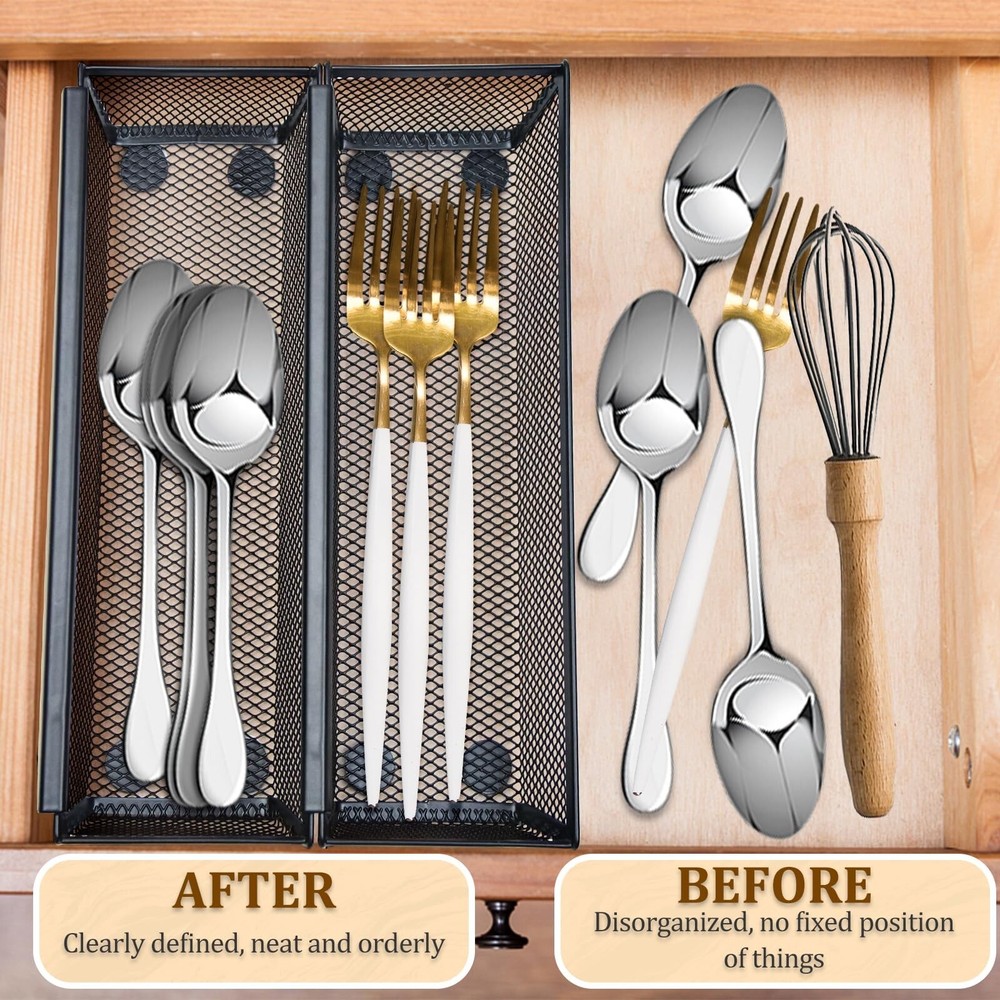 2PCS Drawer Organizer, Mesh Drawer Organizer with Interlocking Arm ... Fast Ship
