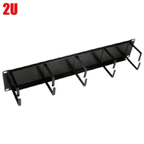 2U 19" Horizontal Rack Mount Cable Management Panel Unit 3.5x19" Metal Rings