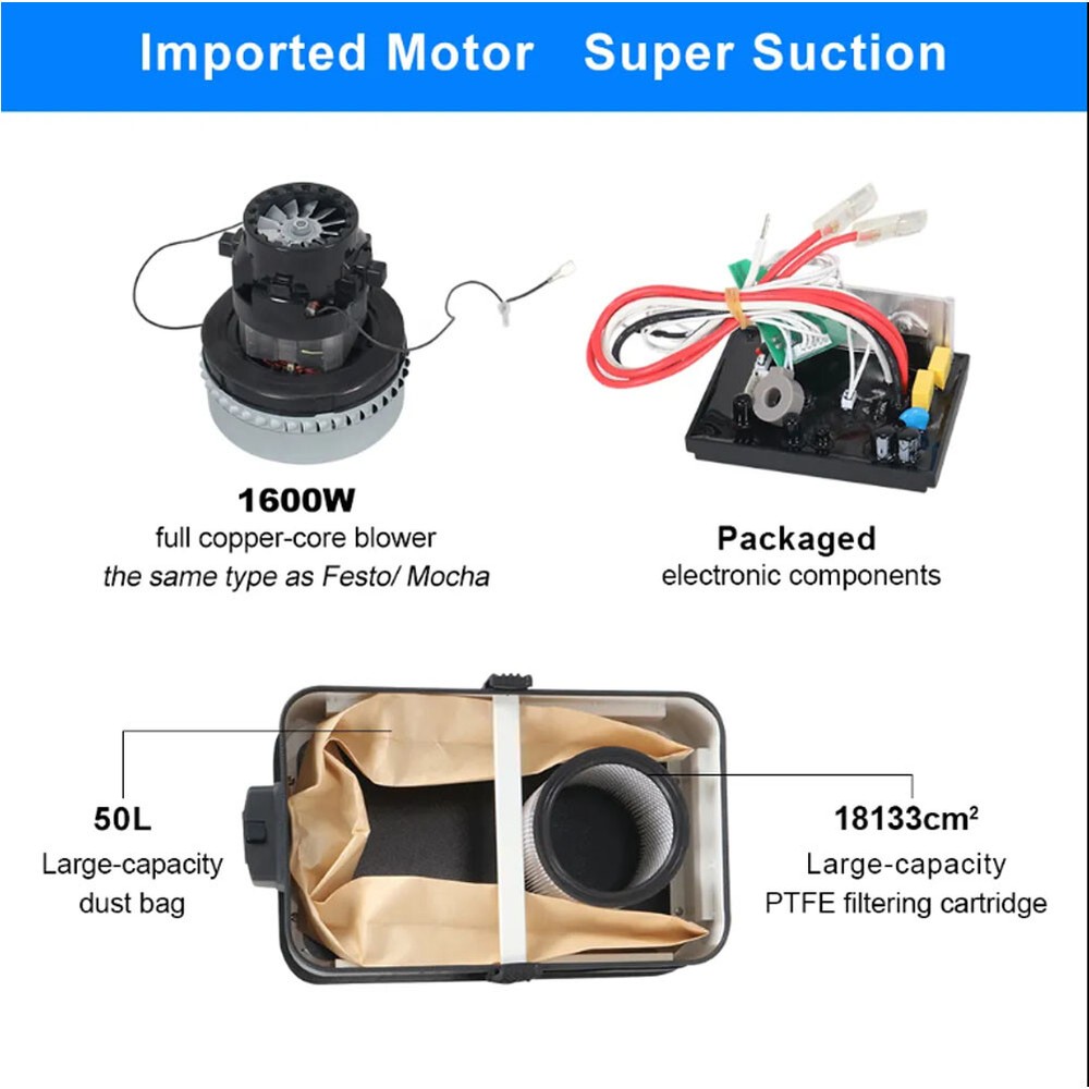110V eccentric random orbit sander pneumatic air vacuum cleaner sanding machine
