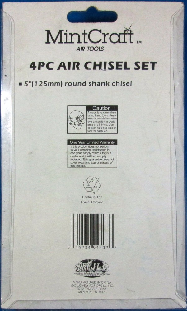 MintCraft 4 Piece 5" Round Shank Air Chisel Set