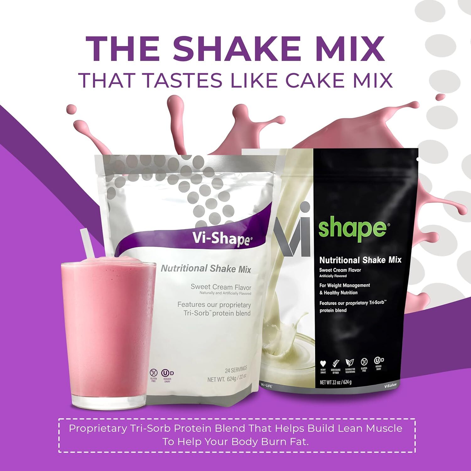 Vi Shape Original Nutritional Shake Mix Sweet Cream Flavor TriSorb Protein Blend