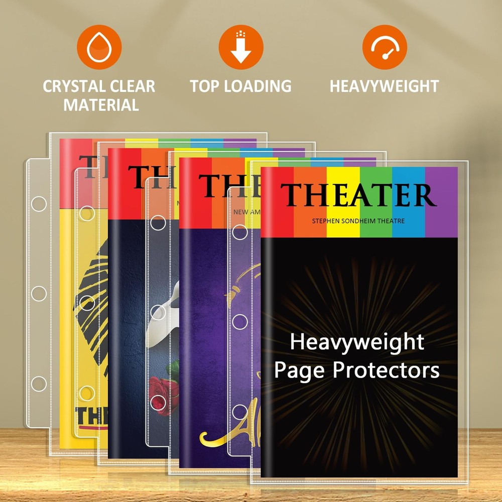 Page Protectors for Broadway Play Program and Theater Programs, 50 Sheet Prot...