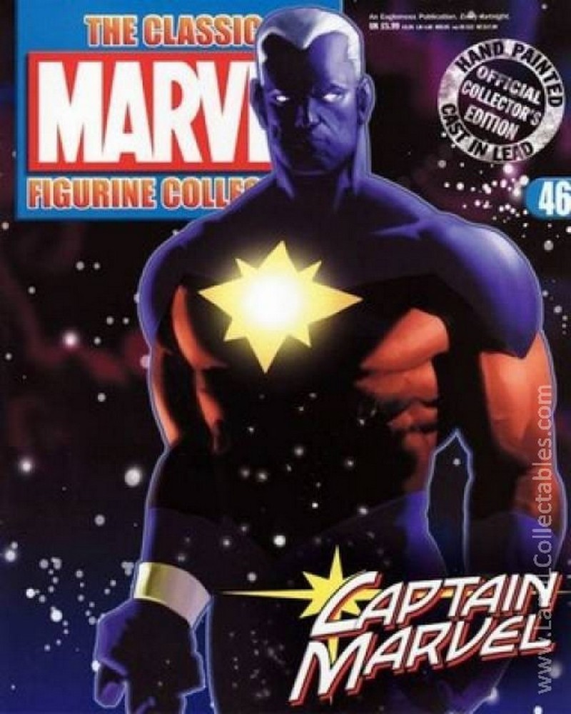 Classic Marvel Fig Col Eaglemoss 2007 #46 Captain Marvel Genis White Variant Mag