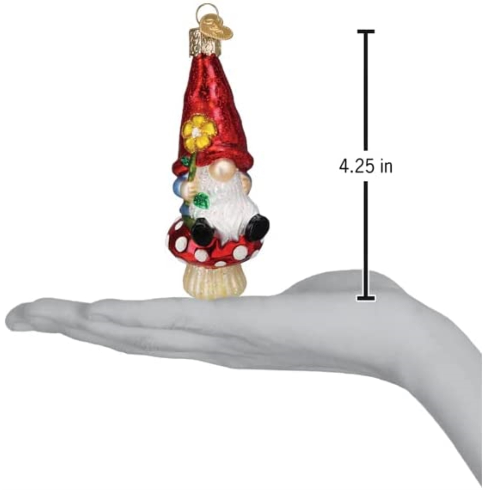 Old World Christmas Blown Glass Ornament, Garden Gnome