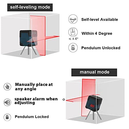 Self-Leveling Red Beam Vertical & Horizontal Cross Line Line Laser Leveler Tool