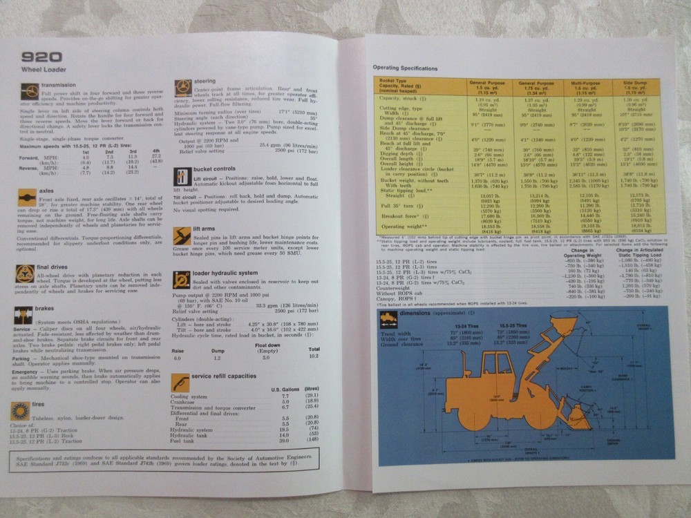 Caterpillar 920 Wheel Loader Brochure 1980