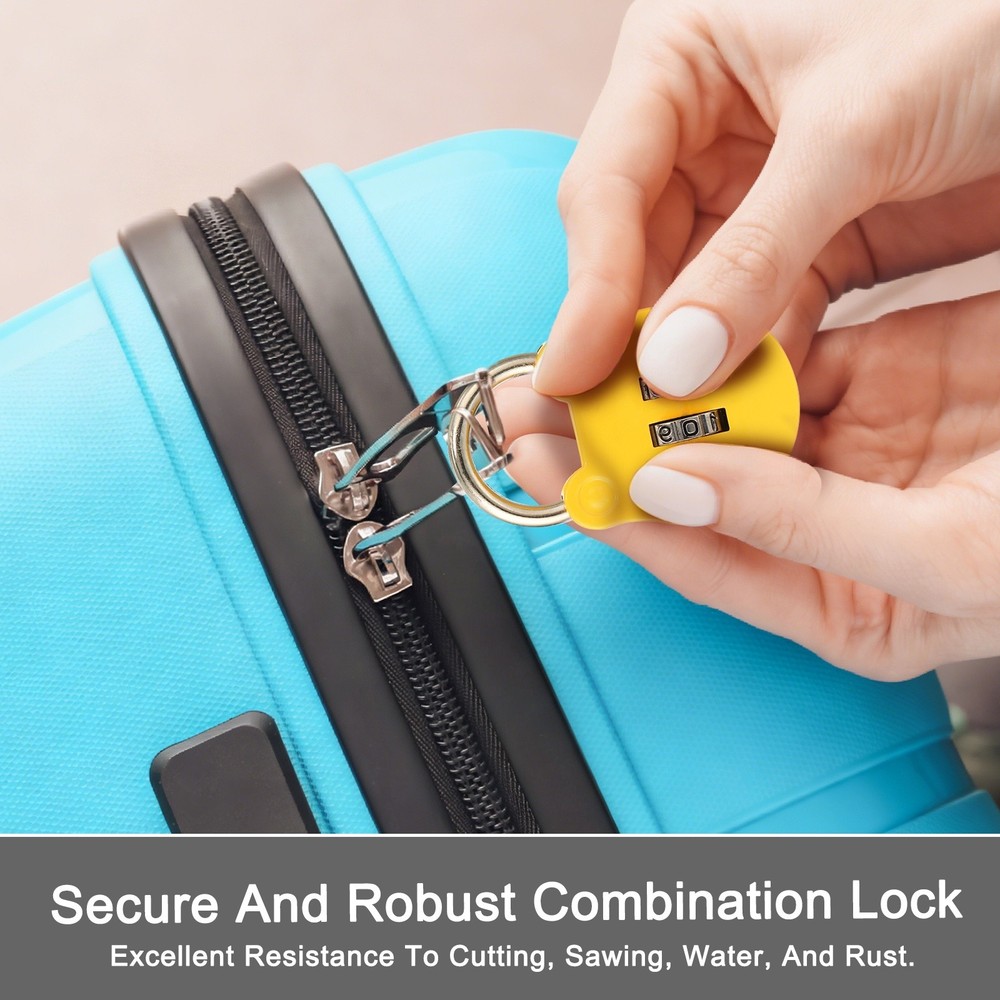 Combination Padlock (Small, Yellow)(4 Pcs),Cat Shackle Code Locks