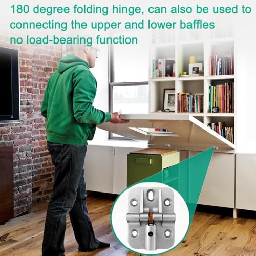 Adjustable 180 Degree Hinges,Folding Bifold Door Hinges,Locking Hinges Silver-2