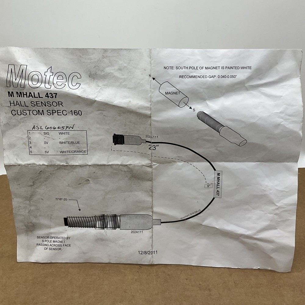 Motec M MHALL 437 Hall Sensor Custom SPEC 160
