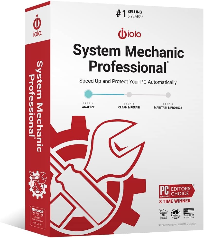 iolo - System Mechanic Pro, Computer Cleaner for Windows, Blocks Viruses and...