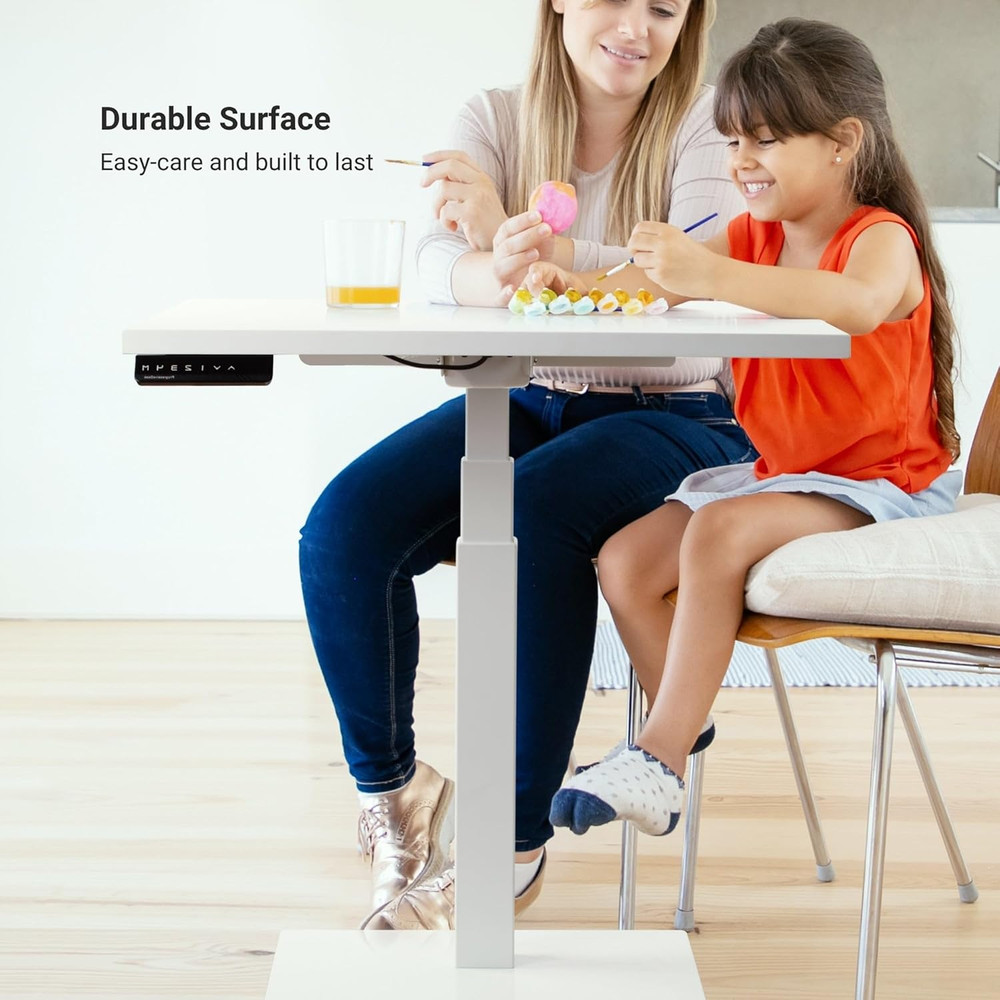 Adjustable Mini Ryzer Square Table Desk 30"x30" - Black Frame, Gray Oak