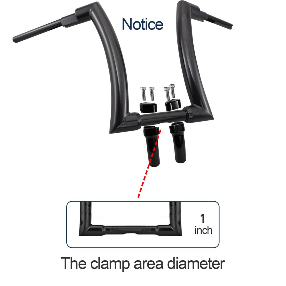 Motorcycle Handlebar Riser for Harley, One-Piece Pullback Black 4 inch