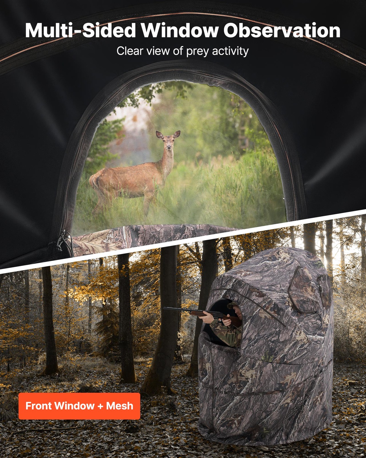 VEVOR Single Person Portable Hunting Blind Ground Deer Duck Blind Carrying Bag