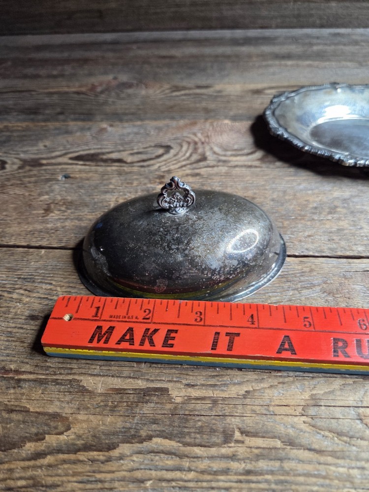Vintage Sheridan Silver Plated Butter Dish