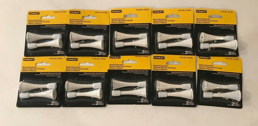 20 Stanley Spring Door Stops White 3" NEW