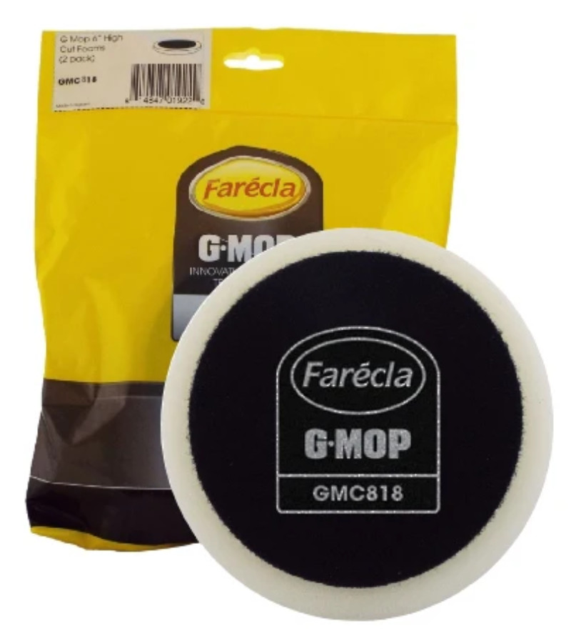 Farecla G Mop - 8" White Fast Cutting Dry Use Hook & Loop Foam Compounding Pad