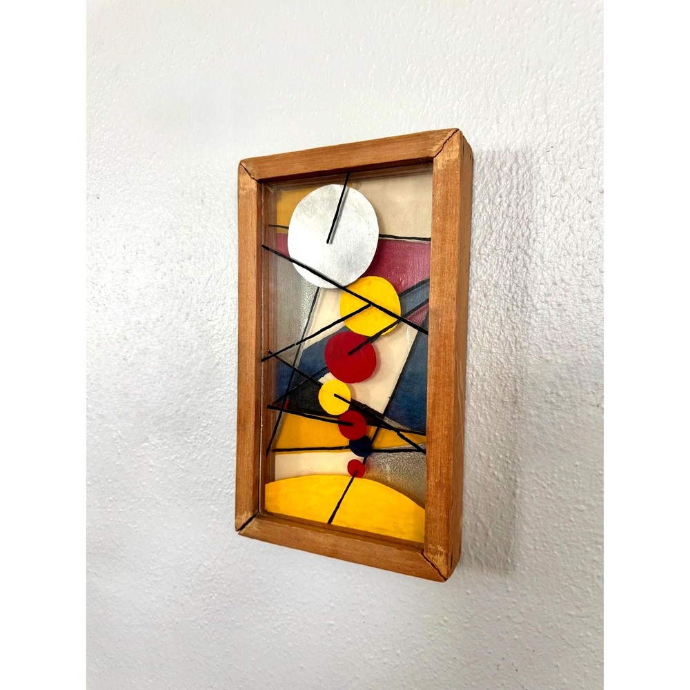 Mid 20th Century Signed Abstract Layered Glass Wall Panel