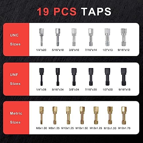 42-Piece Thread Chaser Set, Thread Restorer Rethreading Kit, Thread Repair