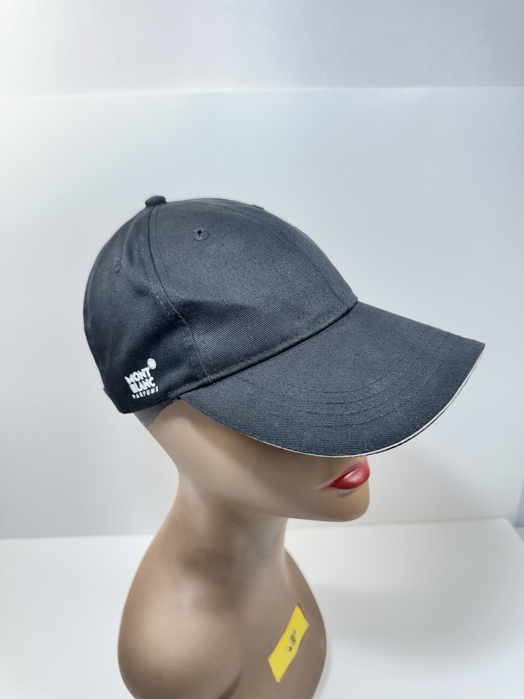 Montblanc Parfums Slideback Hat Black One Size Solid Adjustable Blank