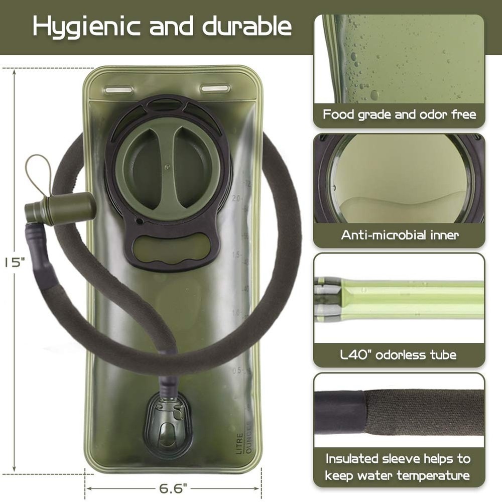 2L Hydration Bladder, Water Bladder for Hiking Backpack 2 Liter Water Storage...